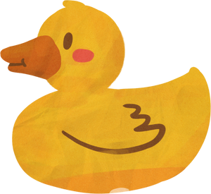 Flat Handdrawn Organic Rubber Ducky