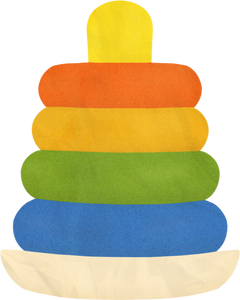 Flat Handdrawn Organic Hoops Toy